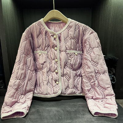 Inspired High-End Women's Winter Coat Elegant Loose Versatile Slimming Top Button Decoration Breathable Vintage