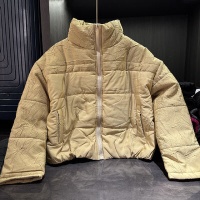 Women's Winter Cotton Jacket Solid Color Loose Short Stand Collar Long Sleeve Zipper Versatile Slim Thick Coat Top Casual