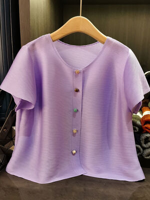 Summer Casual Loose Oversized Coat Vintage Style New Solid Color Single Row Button Cardigan Top with Front Logo Spring Autumn