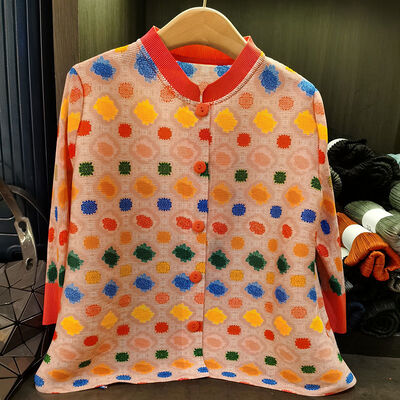 Women's  Single-Breasted Top Fashionable Print Age-Reducing Versatile Breathable for Spring Winter