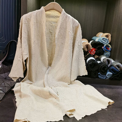 Women's Coat New Style Vintage Parka Simple Loose Large Size Medium Long Woven Fabric for Summer