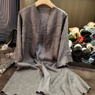 Women's Coat New Style Vintage Parka Simple Loose Large Size Medium Long Woven Fabric for Summer