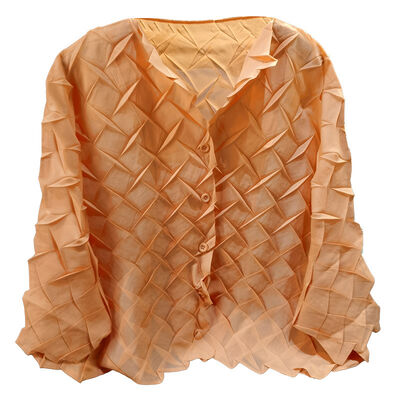 Women's Open Button Pleated Top Casual Jacket Large Size Loose Fit New Spring Collection Thin Outerwear Long Length