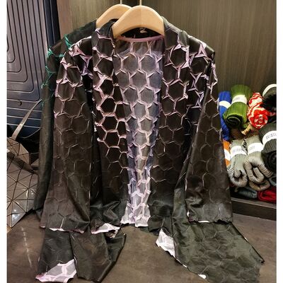 Women's Spring New Style Heavy-Duty Long-Sleeved Cardigan Top Versatile Casual Pleated Coat Made of Polyester