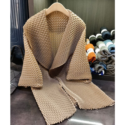 High End Pleated Large Lapel Mid Length Pleated Trench Coat Solid Color Loose Coat Temperament