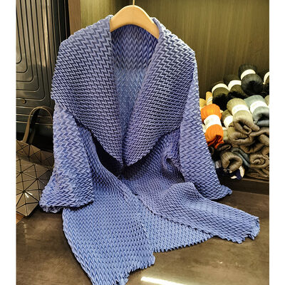 High End Pleated Large Lapel Mid Length Pleated Trench Coat Solid Color Loose Coat Temperament