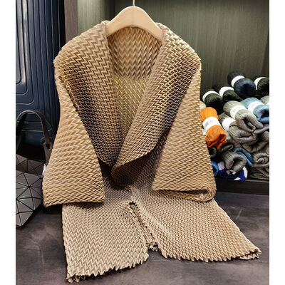 High End Pleated Large Lapel Mid Length Pleated Trench Coat Solid Color Loose Coat Temperament