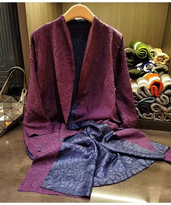 Double Side Can Wear Heavy Industry Embroidery Fold Cardigan Coat Fashion Long Sleeve Long Trench Coat Women New Autumn Style