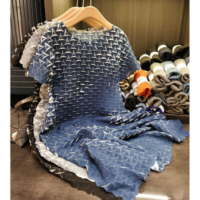 Design Sense Triangle Handmade Chiffon Woven Pleated A-line Dress Casual Elegant Commuting Loose Plus Size Women Summer New