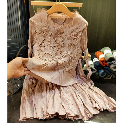 Exquisite Handmade Floral Skirt Set Elegant and Fashionable Ladies Autumn New Style