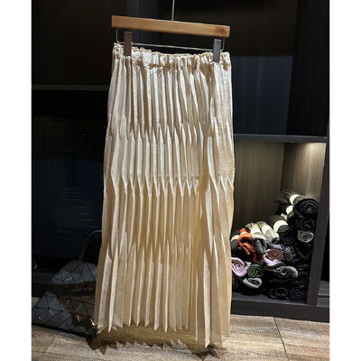 Elegant temperament, solid color, simple pleated skirt, autumn new item, casual pleated pleated skirt for women