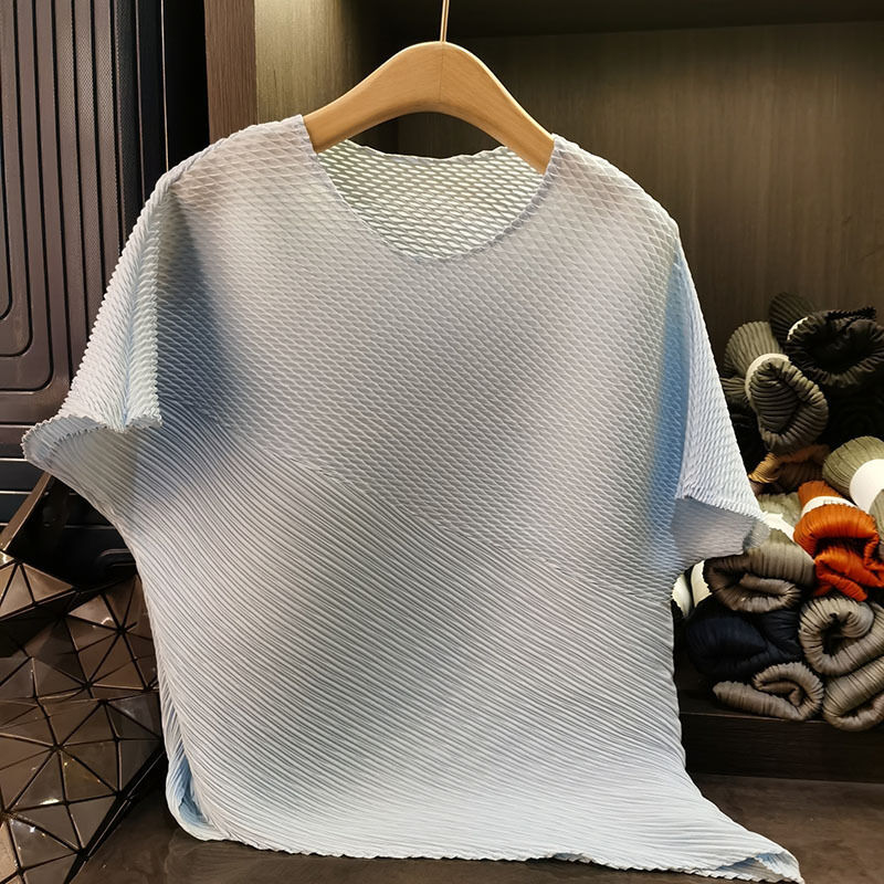 Women's Unique Design Solid Color Ruched Waist T-Shirt Niche Chic Short Sleeve Top Loose Slimming Age-Reducing Casual Summer