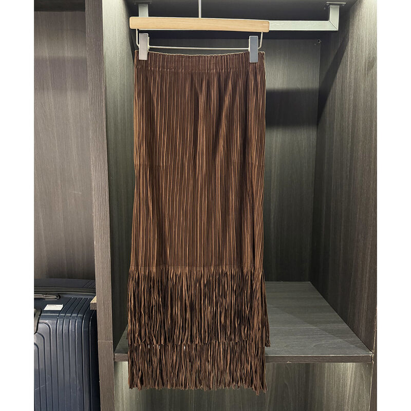 High-end Autumn Velvet Solid Color Casual Versatile Slimming Midi Skirt for Women 100% Polyester