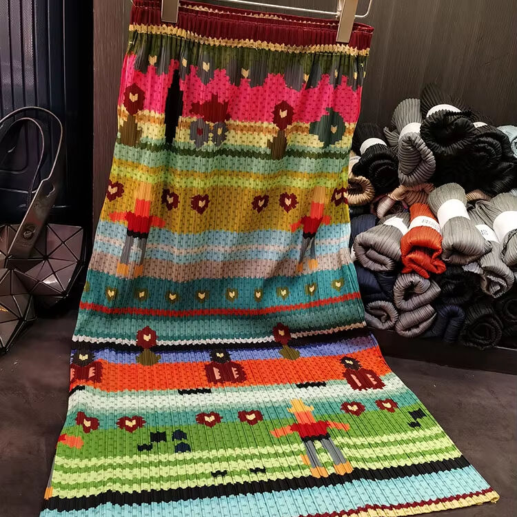 Women's New Design Elegant A-Line Skirt Floral Pattern Casual Spring Summer Style Contrast Color Plaid Natural Waistline Holiday