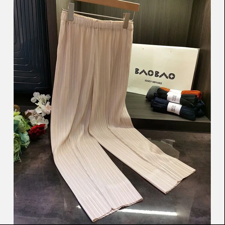 2024 New Loose Pleated Pants High Waist Straight Pants Trousers Wide Leg Woman Pants